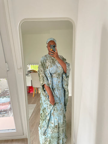 Robe de maison - bleu/vert