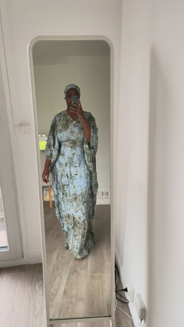 Robe de maison - bleu/vert